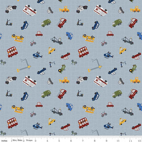 a blue background with a lot of different types of vehicles