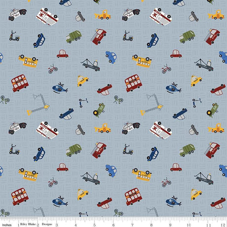 a blue background with a lot of different types of vehicles