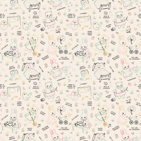 Home Sweet Home Chore Time Multi VR24460 by Elea Lutz for Poppie Cotton Sold in 1/2 yard increments cut continuously.