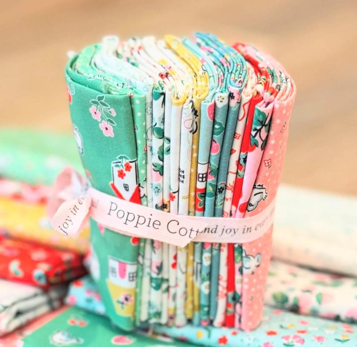 Home Sweet Home Happy Green VR24457 by Elea Lutz for Poppie Cotton Sold in 1/2 yard increments cut continuously.