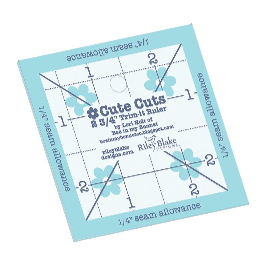 Lori Holt Cute Cuts Trim-it Ruler 2-3/4in x 2-3/4in STTI-39763 By Riley Blake Designs