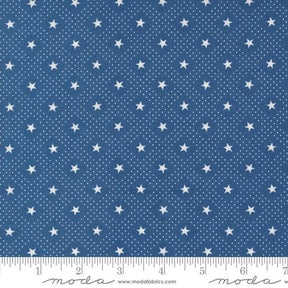 a blue background with white stars on it