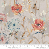 a floral print fabric with a ruler in front of it