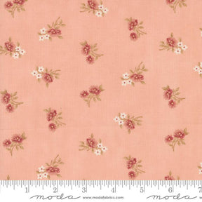 a pink background with white and red flowers
