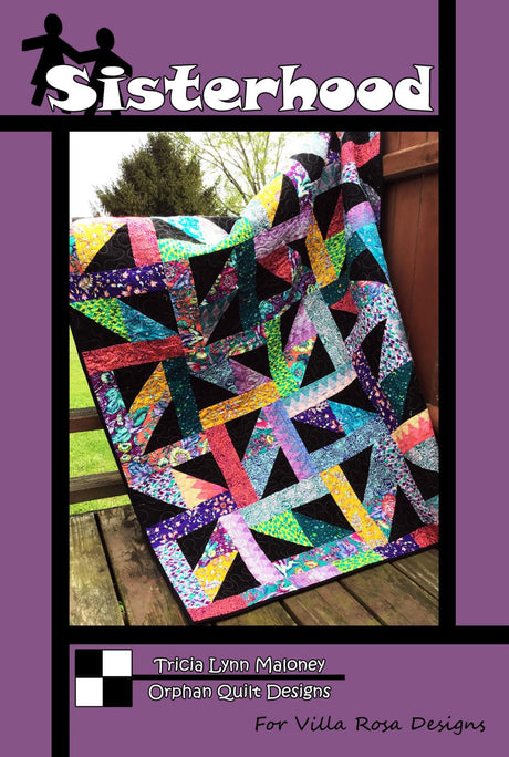 Sisterhood Quilt Pattern Only - INSTANT DIGITAL DOWNLOAD - From Tricia Lynn Maloney for Villa Rosa Designs Size 50"x64"