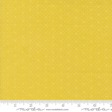 a ruler with a yellow background with white dots