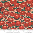 a red flower pattern on a pink background