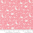 a pink background with white silhouettes of animals and mushrooms