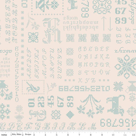 Piece and Plenty Blue Sampler Yardage C15872-Blue by Lori Holt for Riley Blake Designs sold by 1/2 yard increments
