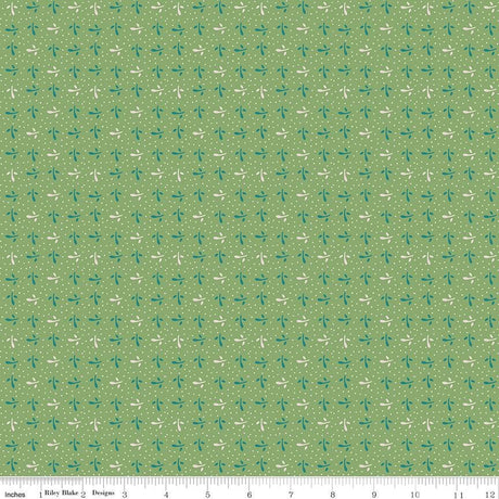 Piece and Plenty Basil Sprout Yardage C15883-Basil by Lori Holt for Riley Blake Designs sold by 1/2 yard increments