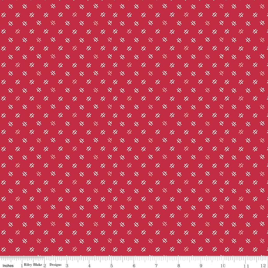 Piece and Plenty Berry Weave Yardage C15889-Berry by Lori Holt for Riley Blake Designs sold by 1/2 yard increments