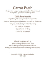 Carrot Patch by The Pattern Basket, Margot Designs TPB2410 Paper Pattern ONLY