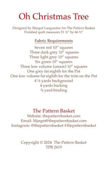 Oh Christmas Tree by The Pattern Basket, Margot Designs TPB2419 Paper Pattern ONLY