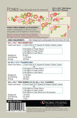 Posies Table Runner and 4 Placemats Printed Pattern by Robin Pickens RPQP-PTRPM154