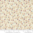 a white fabric with blue and red flowers on it