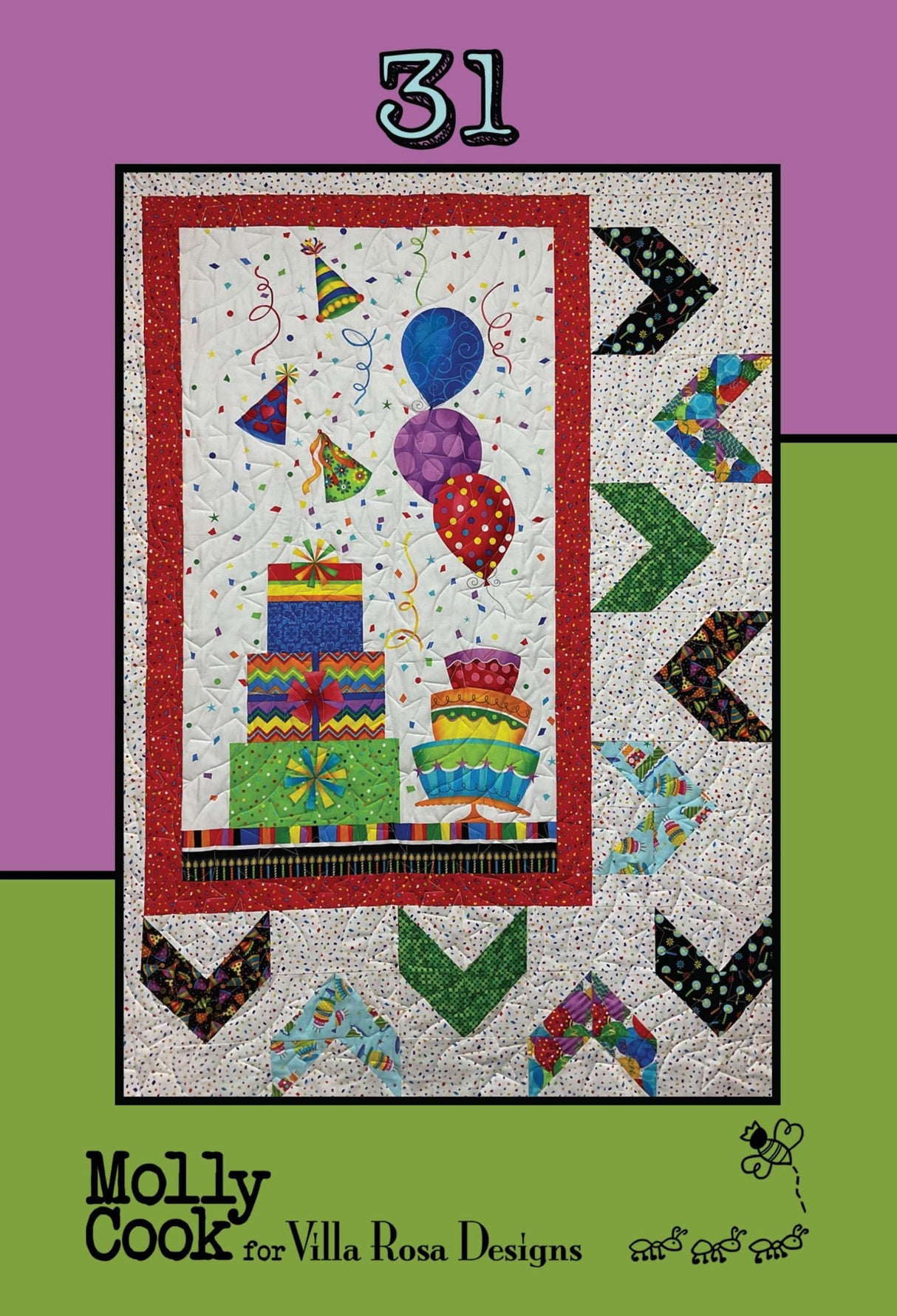 31 Quilt Panel Pattern Only - INSTANT DIGITAL DOWNLOAD - From Orphan Quilts for Villa Rosa Designs Size 42" x 58"