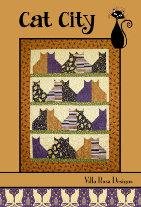 Cat City Quilt Pattern Only By Villa Rosa Designs Size 42" x 56"