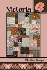 Victoria Quilt Pattern Only - INSTANT DIGITAL DOWNLOAD - By Villa Rosa Designs Size 48" x 64" (59"x75" with optional border)