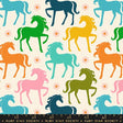 a colorful horse pattern on a white background