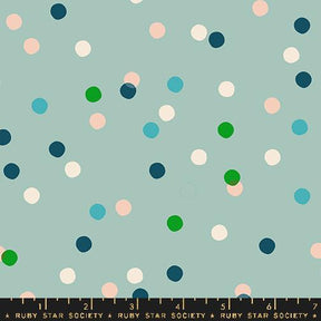 a ruler is next to a polka dot wallpaper