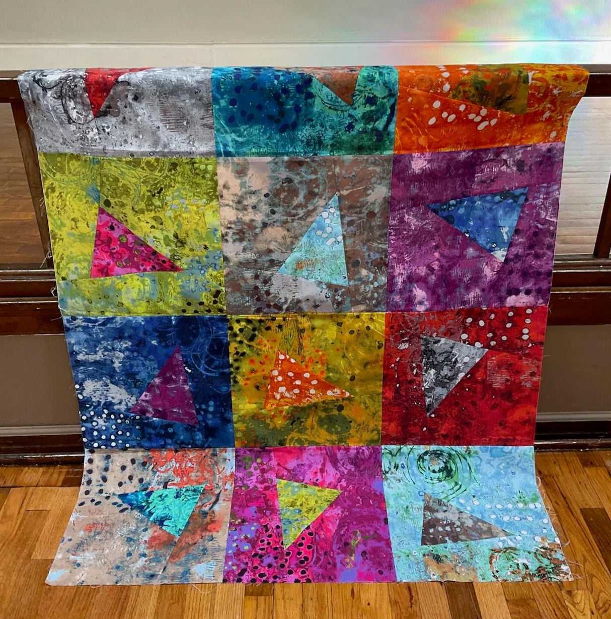 Acrobatic Quilt Pattern Only - INSTANT DIGITAL DOWNLOAD-By Sugar Pine Quilt Designs for Villa Rosa Size 42"x56" (50"x64" w/ opt border)