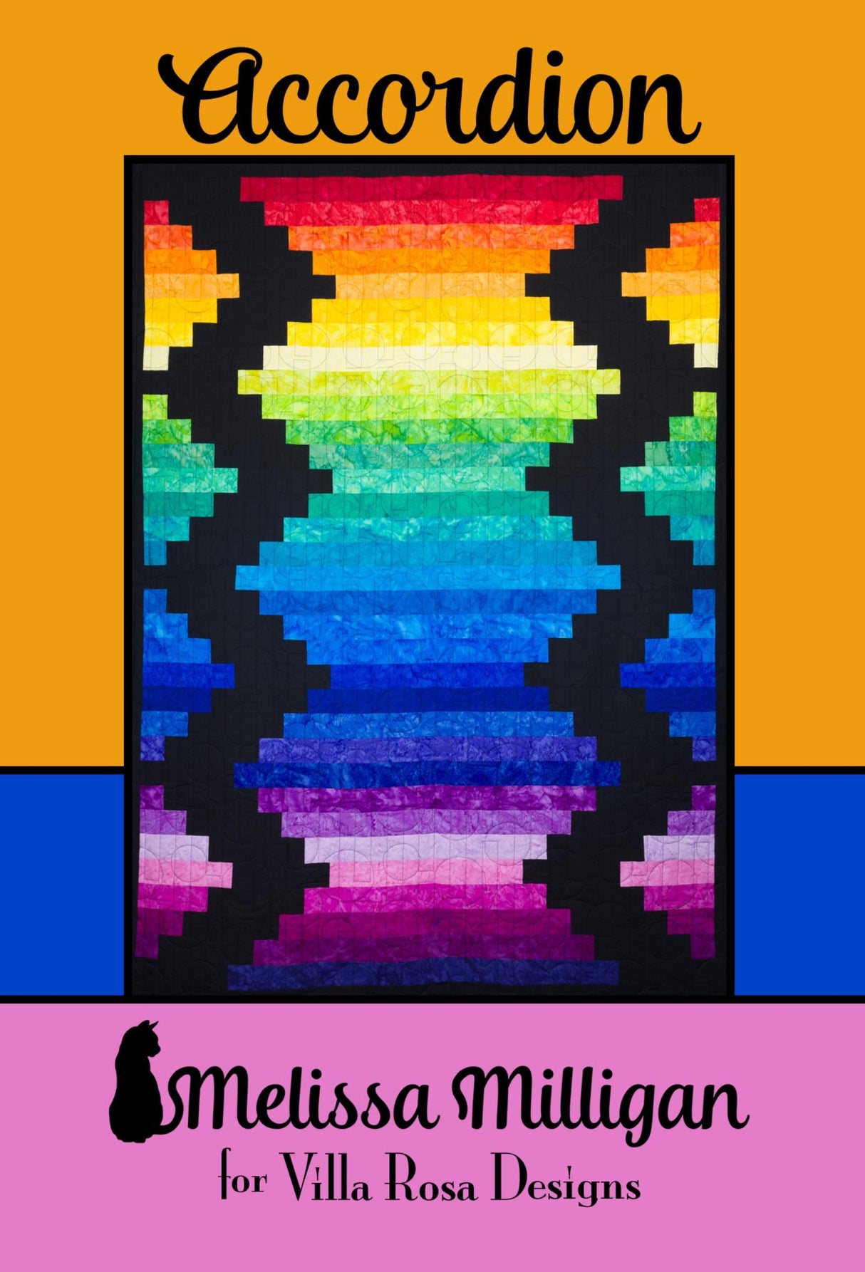 Accordion Quilt Pattern Only - INSTANT DIGITAL DOWNLOAD - By Melissa Milligan for Villa Rosa Designs Size 52" x 70" uses 2 1/2 inch strips