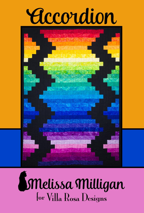 Accordion Quilt Pattern Only - INSTANT DIGITAL DOWNLOAD - By Melissa Milligan for Villa Rosa Designs Size 52" x 70" uses 2 1/2 inch strips