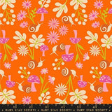 a picture of a flower pattern on an orange background