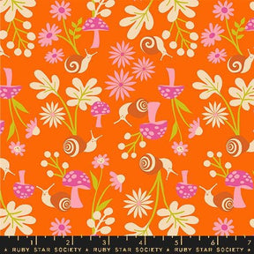a picture of a flower pattern on an orange background