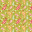 a close up of a green background with flowers