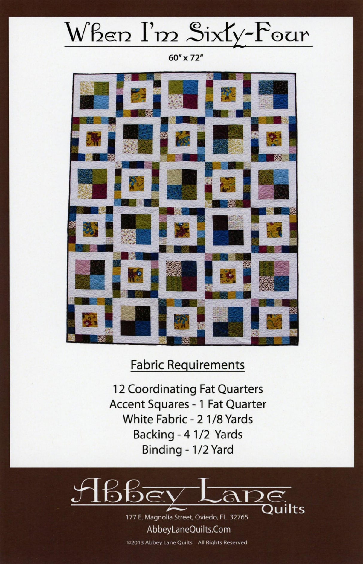 Shake, Rattle and Roll Paper Quilt Pattern by Abbey Lane Quilts, 60" x 72"