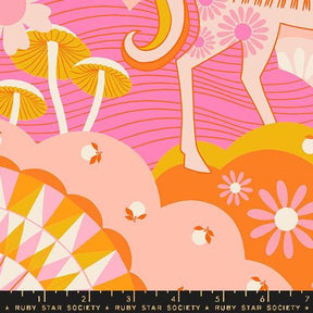 a painting of a horse and flowers on a pink background