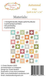 Autumnal Quilt pattern only CSD 154 by Chelsi Stratton Designs 60" x 70"