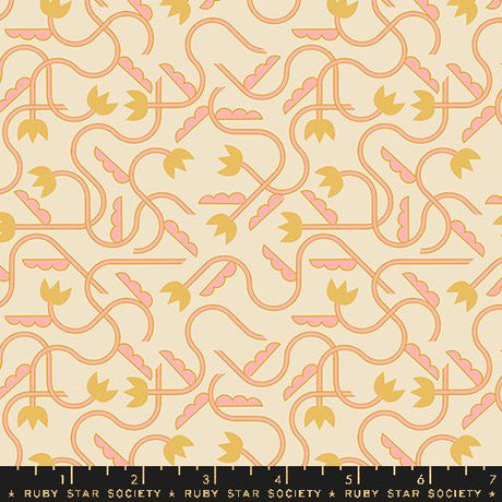a yellow and orange pattern with a black border