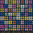a very colorful pattern on a black background
