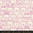 a large group of cats and rabbits on a white background