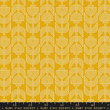 a yellow and white pattern on a yellow background