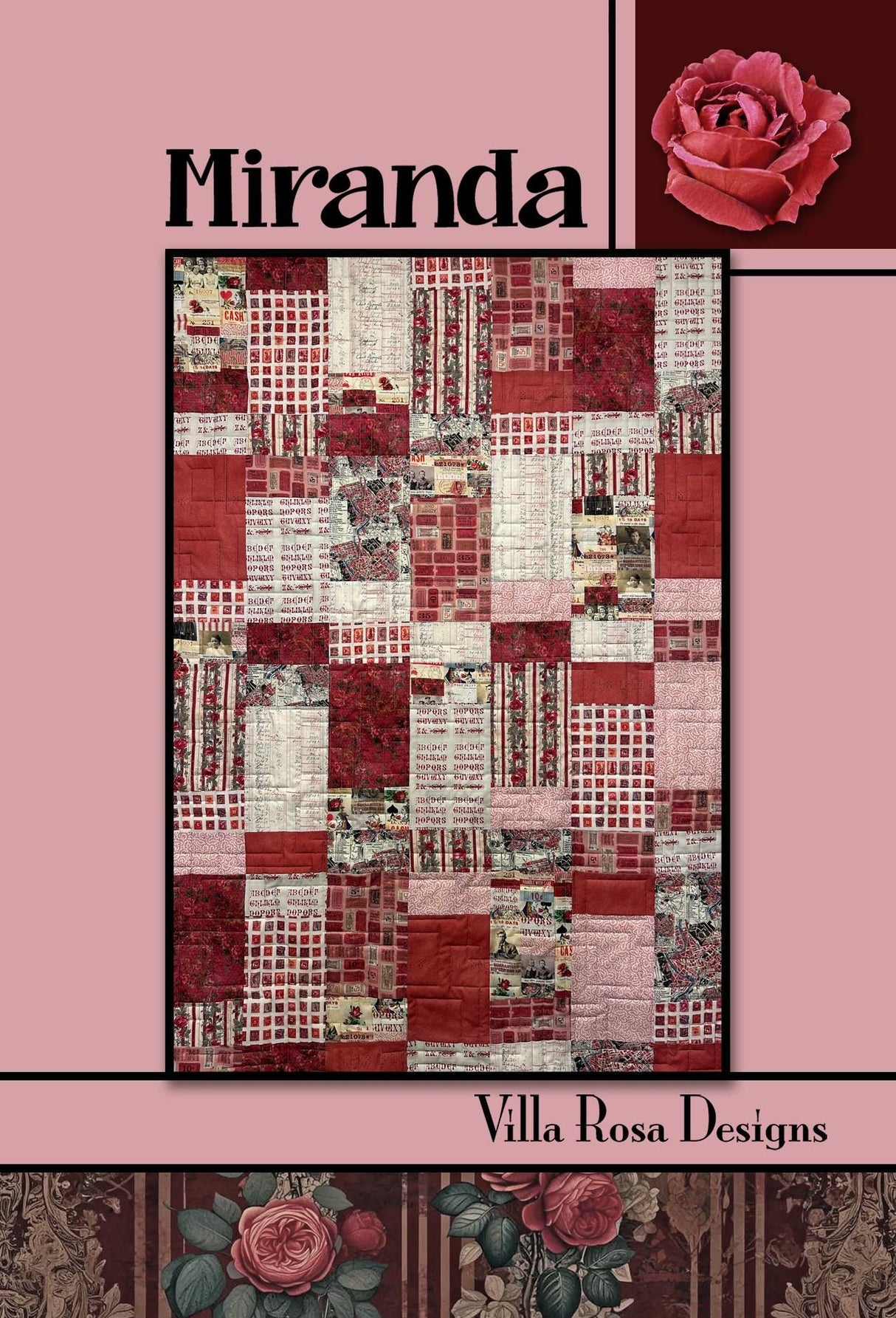 Miranda Quilt Pattern Only - INSTANT DIGITAL DOWNLOAD - By Villa Rosa Designs Size 42" x 60"