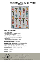Rosemary & Thyme by Cotton Street Commons CSC 213 , Paper pattern ONLY finished size 60 x 76