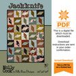 Jackknife Quilt Pattern Only - INSTANT DIGITAL DOWNLOAD - From Molly Cook for Villa Rosa Designs Size 40" x 56"