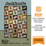 Jackknife Quilt Pattern Only - INSTANT DIGITAL DOWNLOAD - From Molly Cook for Villa Rosa Designs Size 40" x 56"