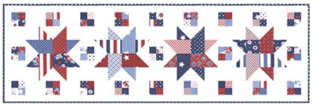 Woven Stars Table Runner Pattern BNB 2330 by Chrissy Lux for Branch and Blume 14.5"x 44.5"