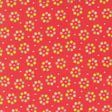 a red background with small colorful flowers on it