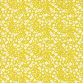 a yellow background with white flowers on it