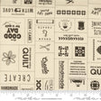 a white fabric with black and white designs on it