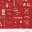 a ruler with a red background with white lettering