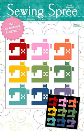 Sewing Spree WS54 By Wendy Sheppard Printed Pattern Only Finished 52" x 52"