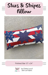Stars and Stripes Pillow Pattern SLF2250 by Chrissy Lux of Sew Lux Fabric 12"x 24"