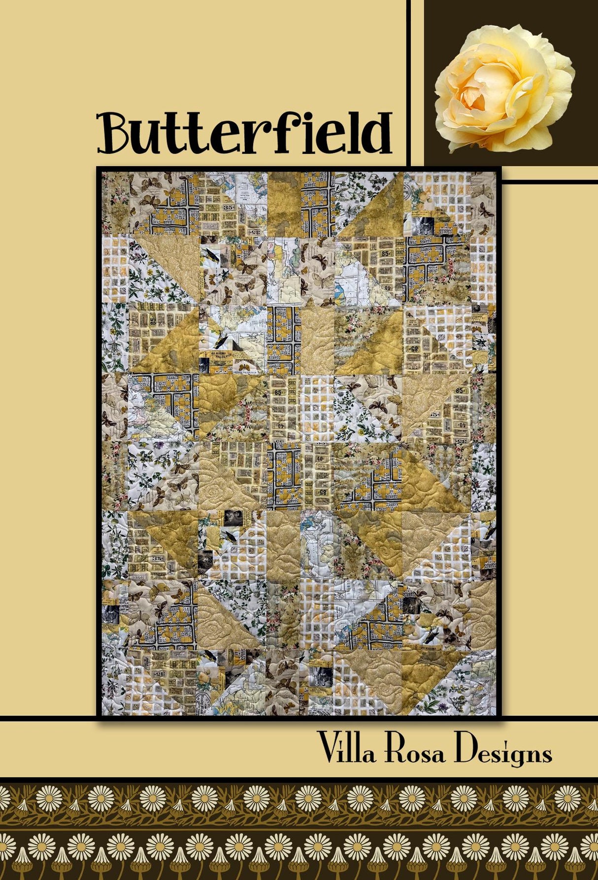 Butterfield Quilt Pattern Only - INSTANT DIGITAL DOWNLOAD - From Villa Rosa Designs 42 in x 56 in
