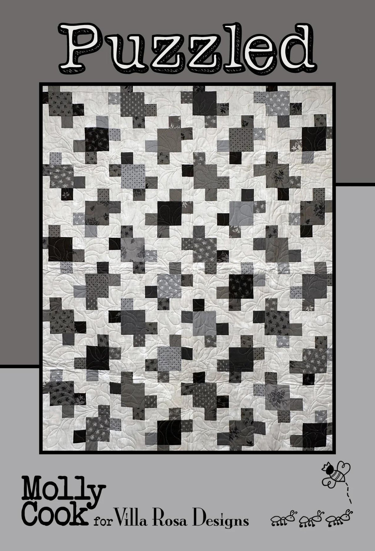 Puzzled Quilt Pattern Only - INSTANT DIGITAL DOWNLOAD - From Molly Cook for Villa Rosa Designs Size 50" x 62"